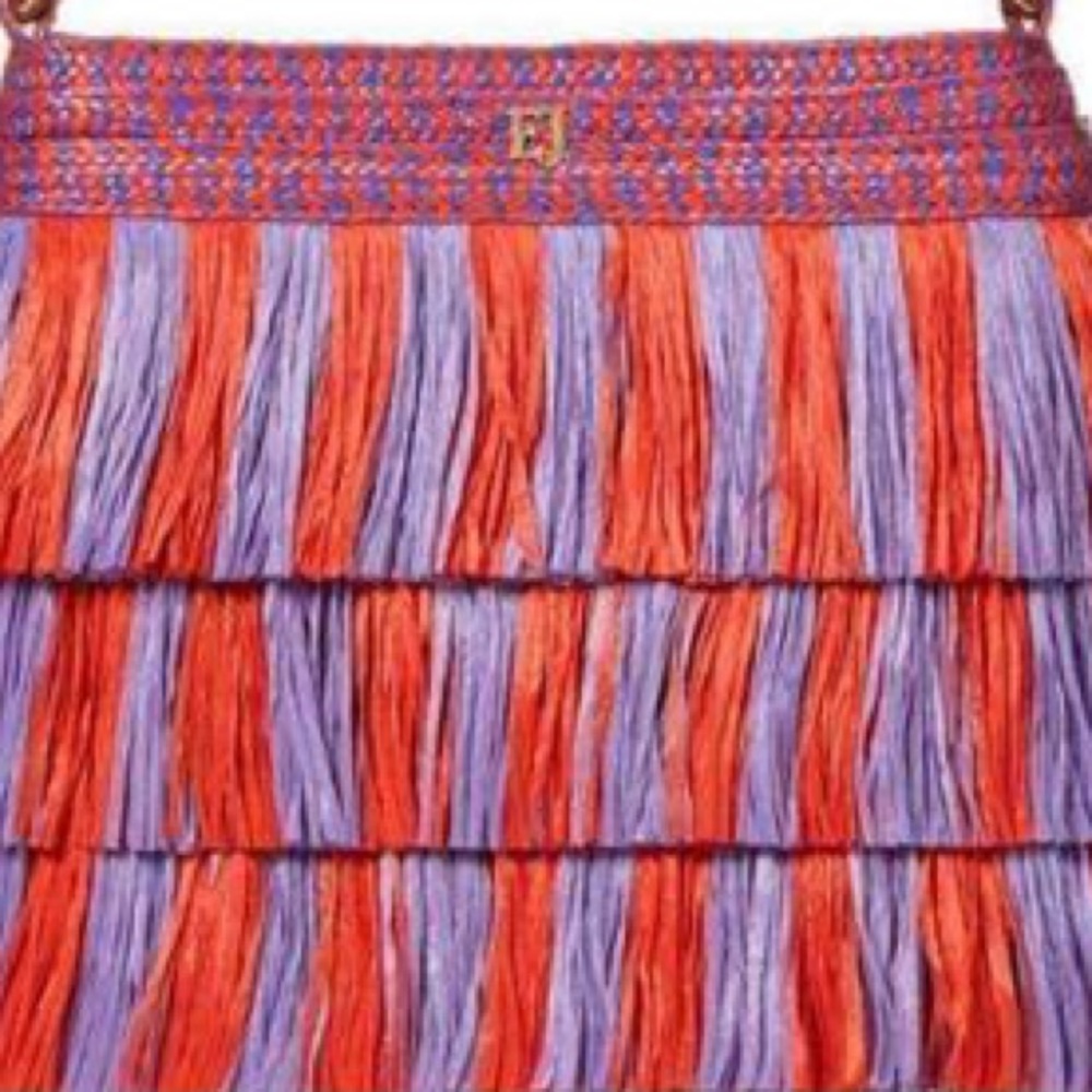 ERIC JAVITS LIL’ MAMBO STRAW BAG IN FIESTA - Picture 7 of 13